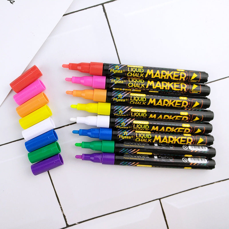 FLYSEA FS-63 8Pcs Paint Pens Set Liquid Chalk Markers Pens Fluorescent Pen 1mm Extra Fine Tip FLYSEA FS-63 8Pcs Paint Pens Set Liquid Chalk Markers Pens Fluorescent Pen 1mm Extra Fine Tip